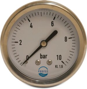 Manometr 0-4 bar glicerynowy poziomy